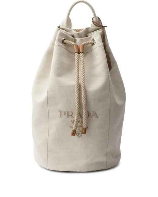 メンズ Prada ロゴ バックパック Natural