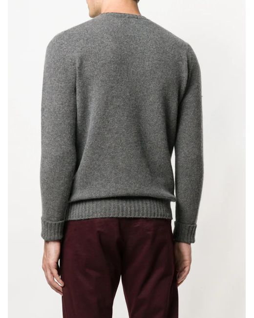 Drumohr Gray Mélange-Effect Jumper for men