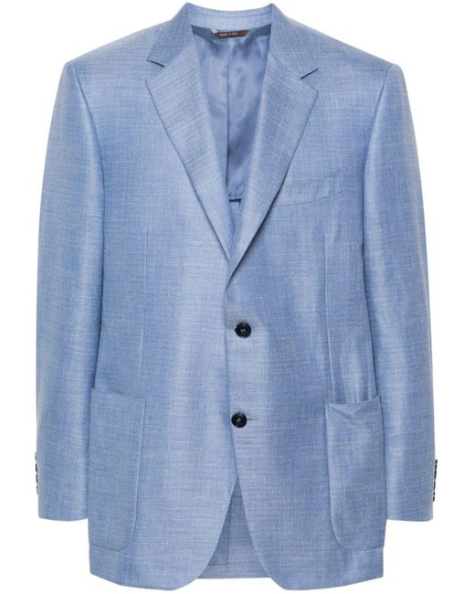 Canali Blue Single-Breasted Blazer for men