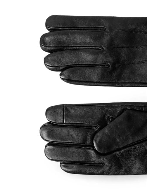 Hackett Black Commuter Touch-Strap Gloves for men