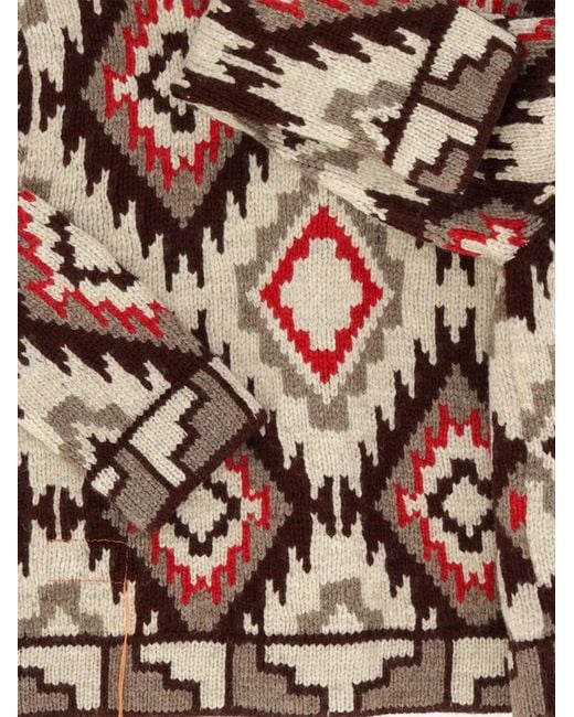Fortela Natural Lydie Geometric-Pattern Buttoned Cardigan