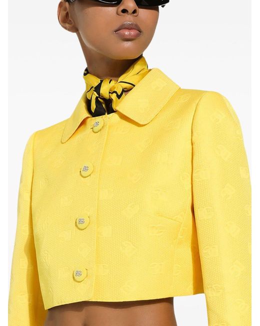 Dolce & Gabbana Yellow Geknöpfte Cropped-Jacke