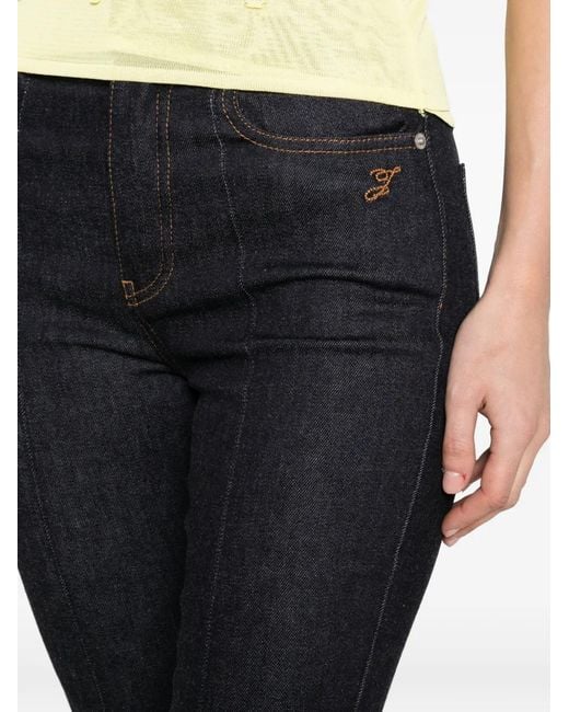 Jacquemus Blue Capri Jeans Camel Stitching