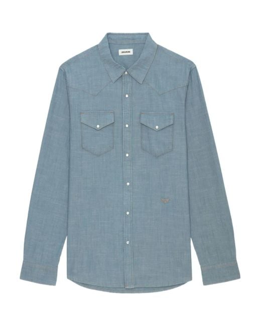 Camicia Saby di Zadig & Voltaire in Blue da Uomo