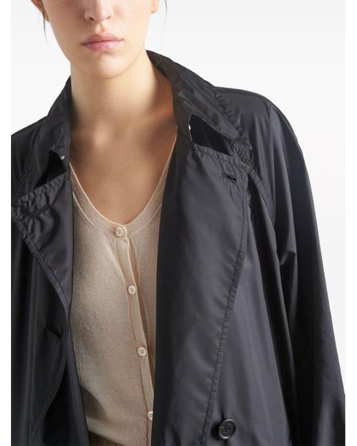 Manteau Re-Nylon à patch logo Prada en coloris Black