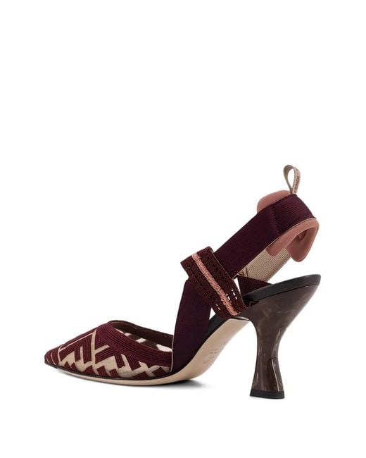 Fendi Brown Colibri Monogram-Pattern Pumps