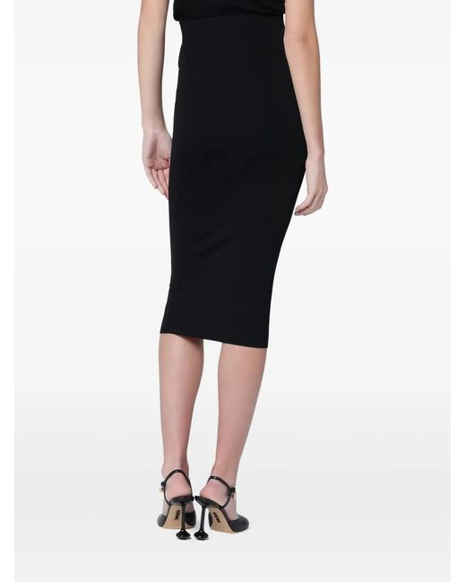 Entire studios Black Ribbed-Knit Pencil Skirt