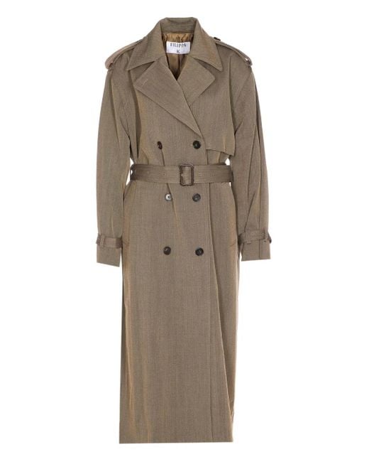 Filippa K Natural Double-Breasted Belted Trench Coat