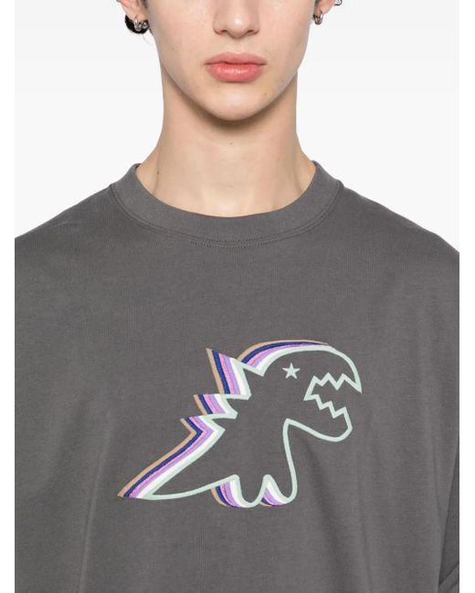 SPORT b. by agnès b. Gray Dino-Embroidered T-Shirt for men