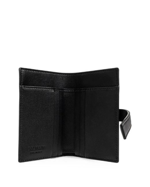 Balmain Black Padlock-Detail Calf Leather Wallet