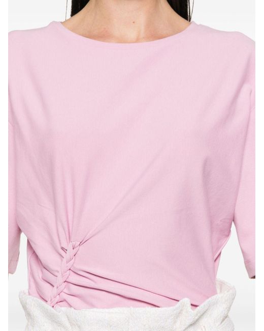IRO Pink Alizee Gathered-detailing T-shirt