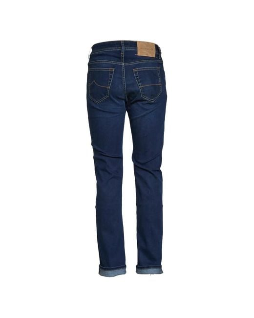 Jacob Cohen Blue Bard Patterned Insert Jeans for men