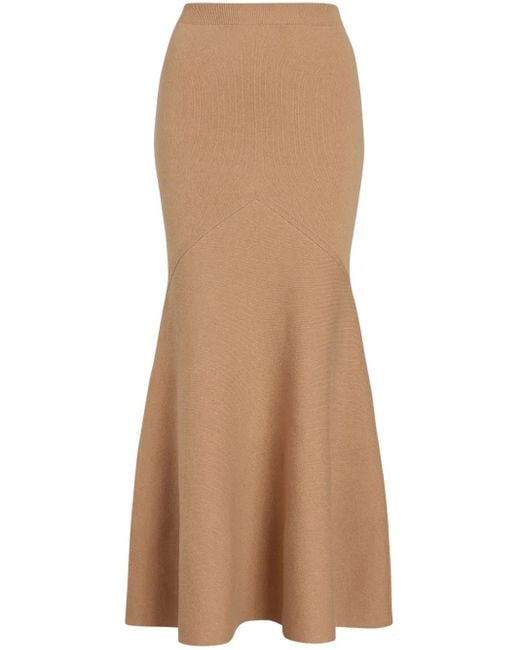 Patou Brown Peplum Maxi Skirt