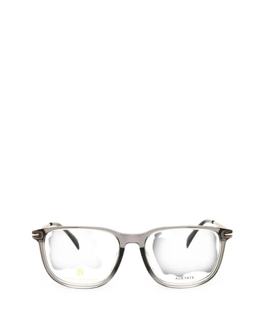 David Beckham Gray Rectangle-Frame Glasses for men