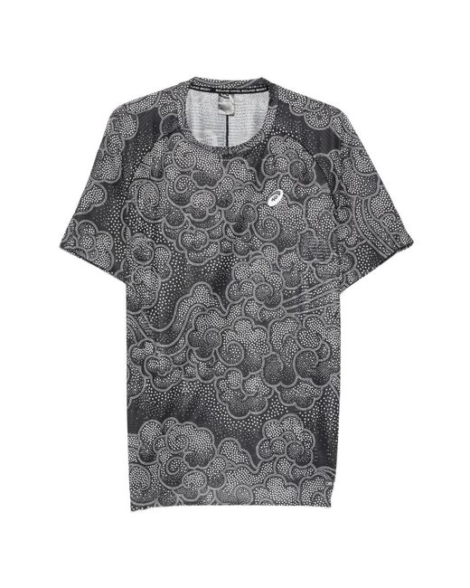 Asics Gray Graphic-Print T-Shirt for men