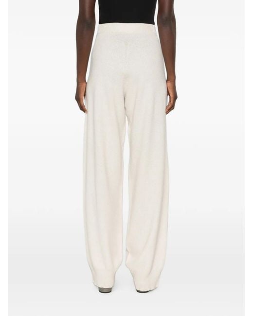 Fabiana Filippi White Fine-Knit Wide-Leg Trousers