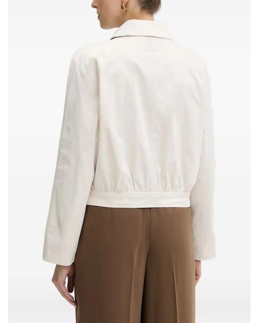 ARMANI EXCHANGE White Raglan-Sleeve Button-Up Jacket