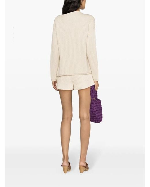 Alanui Natural Finest Ribbed-Knit Jumper