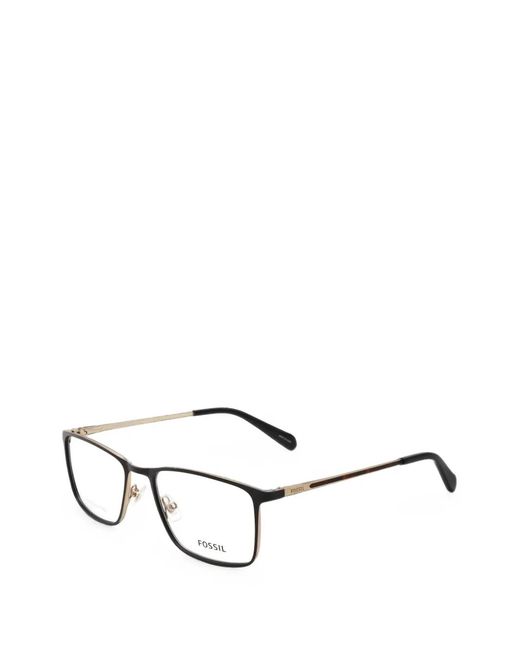 Fossil White Rectangle-Frame Glasses for men