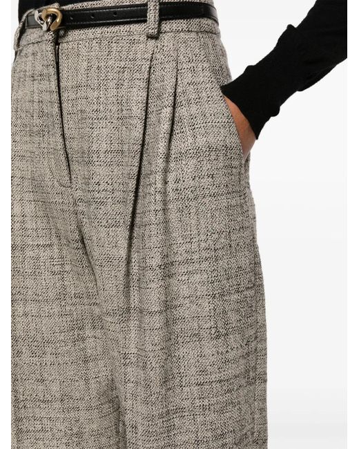 Stella McCartney Gray Pleated Cropped Wool Trousers