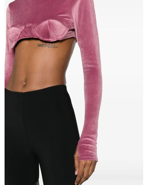 Gcds Fluwelen Blouse in het Red