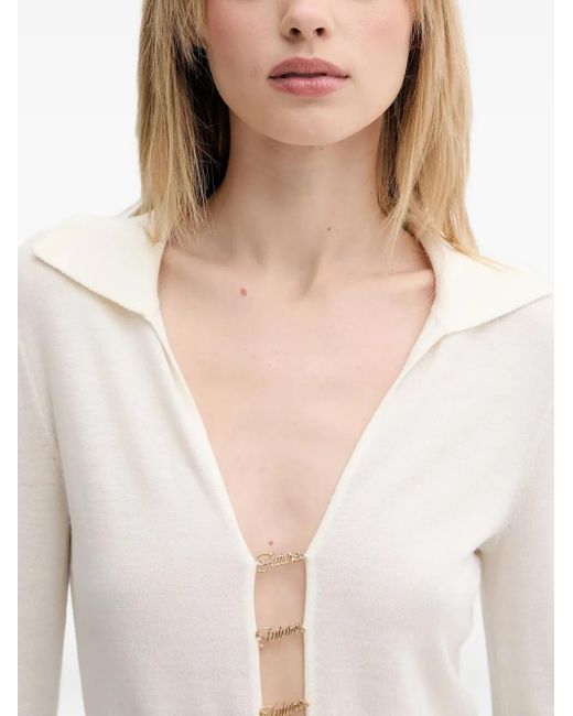 From Future White Flared-Sleeve Cardigan
