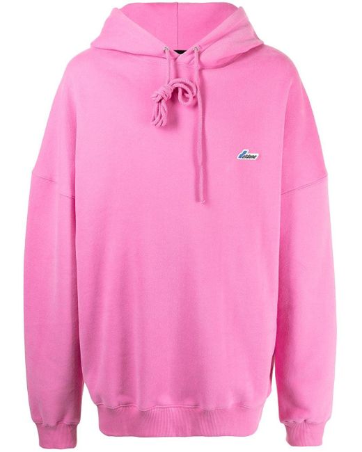 メンズ We11done ロゴパッチ パーカー ピンク Lyst