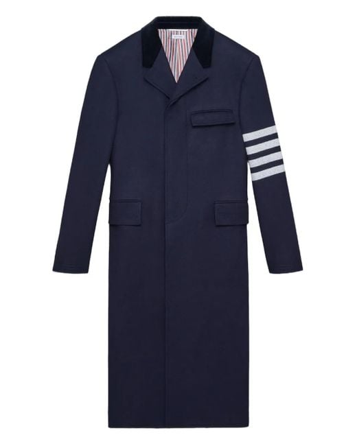 Abrigo a cuadros con motivo 4-Bar Thom Browne de hombre de color Blue