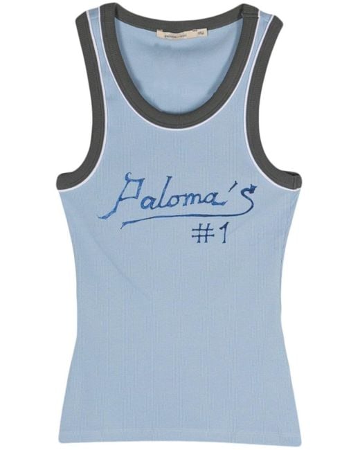 Top a coste con stampa di Paloma Wool in Blue