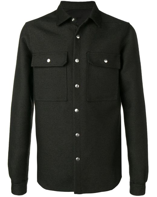Rick Owens Overhemd Met Puntkraag in het Black voor heren