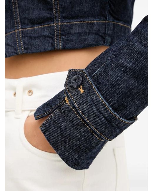 Blugirl Blumarine Blue Zip-Up Cropped Denim Jacket