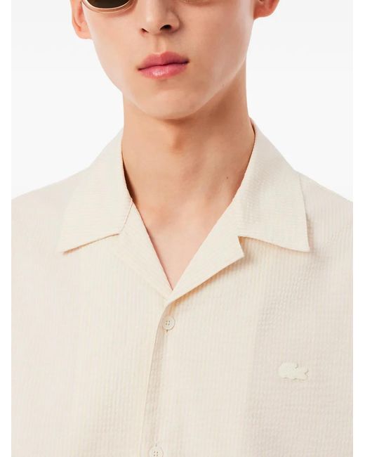Lacoste Natural Striped Seersucker Shirt for men