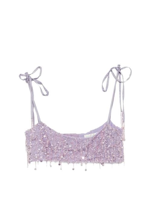 Asta Resort Purple Yasmin Hand-Beaded Tie Bralette