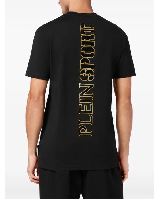 Philipp Plein Black Scratch-Print T-Shirt for men