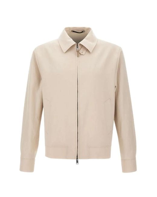Boss Natural Slim-Fit Zip-Up Linen Jacket for men
