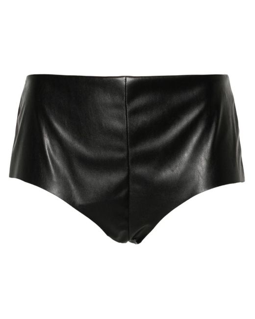 Lardini Black Shorts aus Faux-Leder