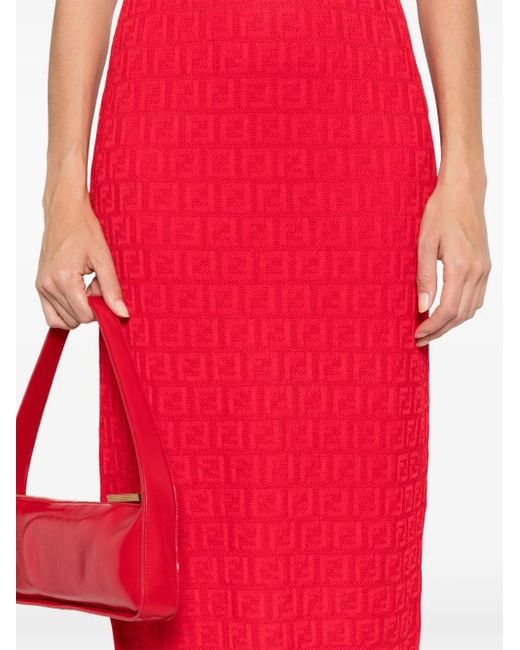 Fendi Red Ff Cotton And Viscose Dress