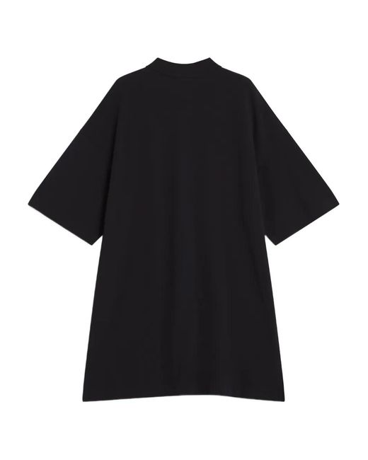 Maison Kitsuné Black Polo-Neck Cotton Mini Dress
