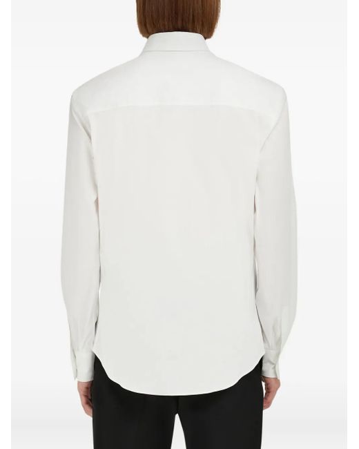Ferragamo White F-Embroidered Shirt for men