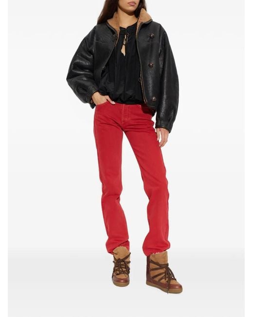 Isabel Marant Black Charina Shearling Jacket