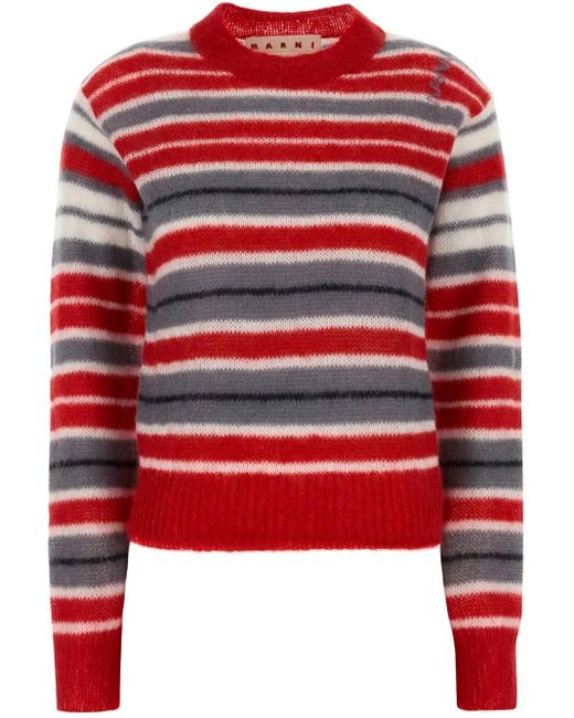 Pull À Logo Brodé Marni en coloris Red
