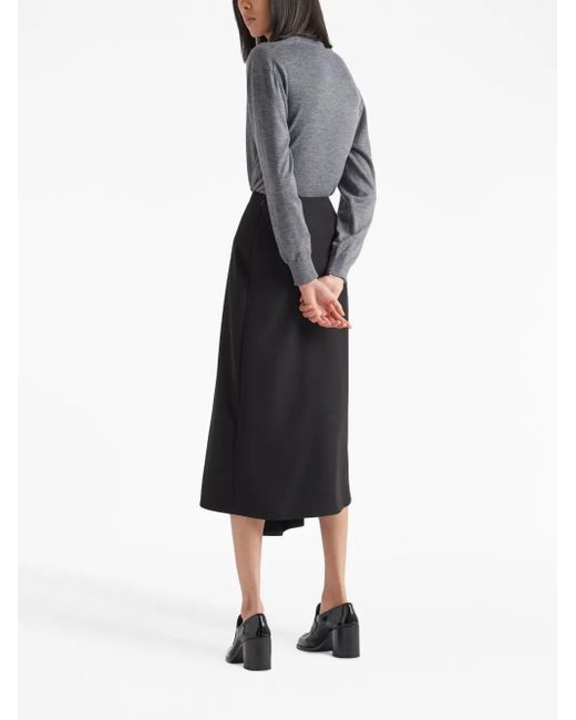 Prada Gray V-Neck Wool-Cashmere Cardigan