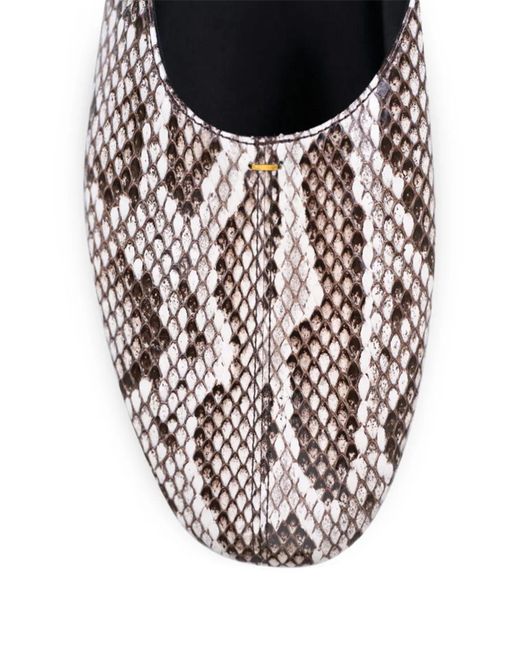 Khaite White Jane Snakeskin Flats