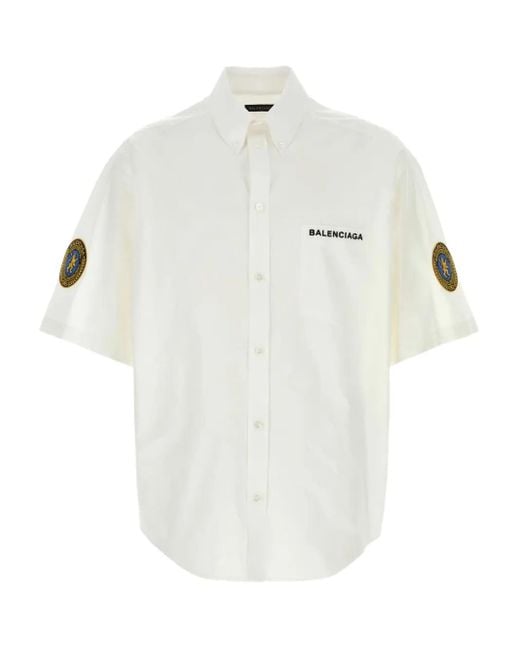 メンズ Balenciaga ショートスリーブ シャツ White