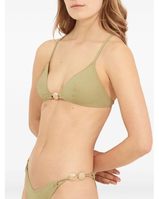 Eres Natural Alva Bead-Embellished Bikini Top
