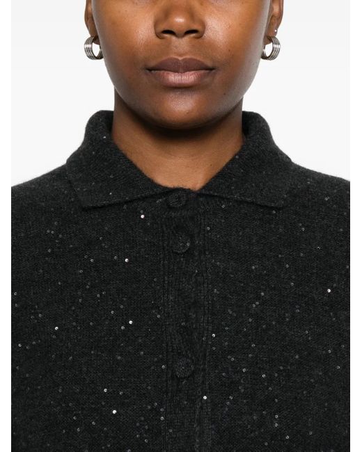 Fabiana Filippi Black Sequin-Embellished Cardigan