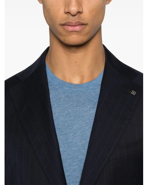 Tagliatore Blue Pinstriped Suit for men