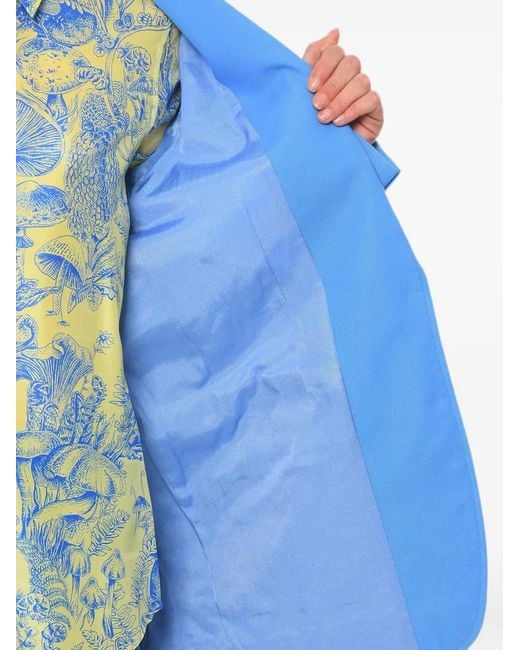 Stella McCartney Blue Twill Blazer With Flap Pockets