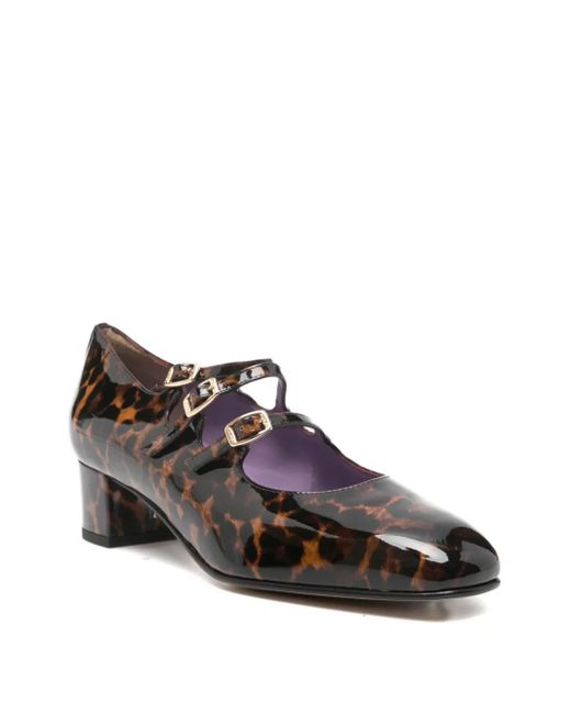 CAREL PARIS Brown 40Mm Kina Leopard-Print Buckled Pumps