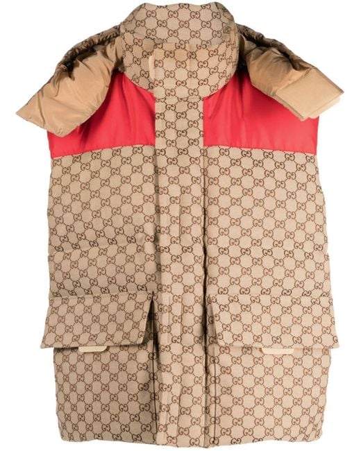 Gucci Brown GG Supreme Padded Gilet for men